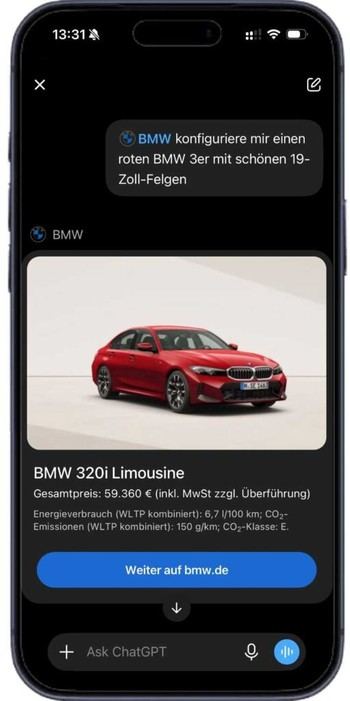 BMW introduce un configurador de vehículos a través de ChatGPT