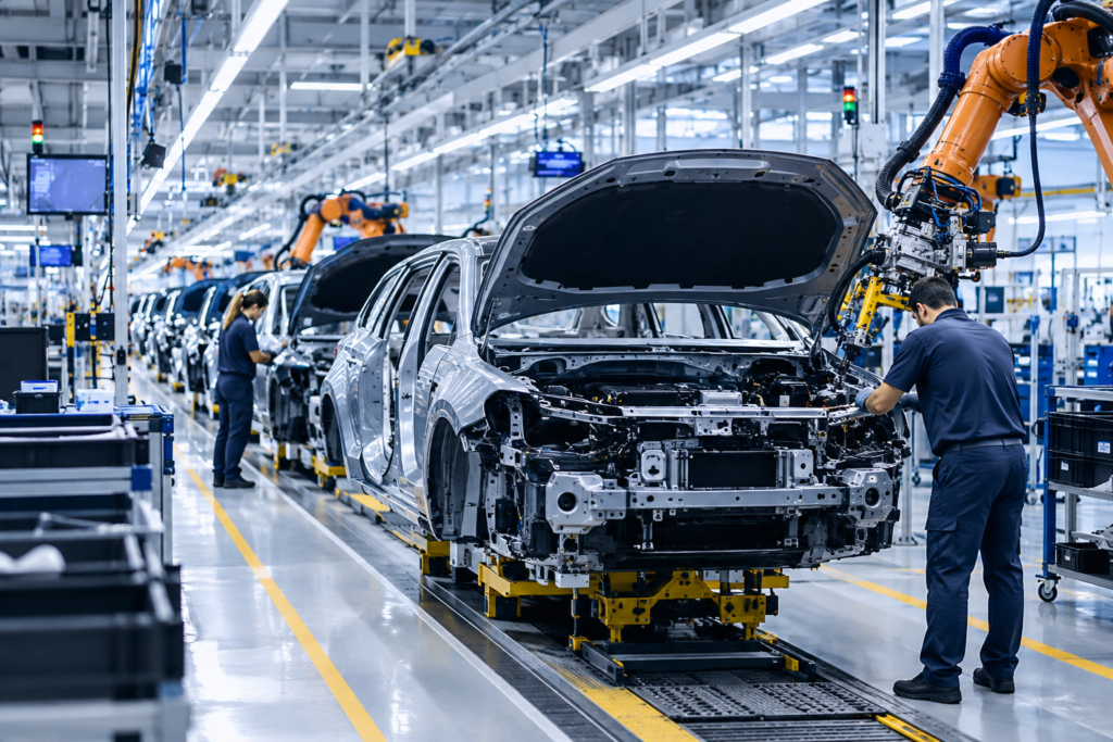 La producción de vehículos en España disminuye un 1,8% hasta agosto de 2026